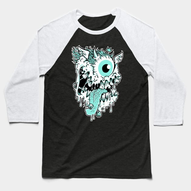 Flying eyeball with teeth Baseball T-Shirt by HETCH666